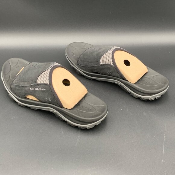 Merrell Slide Sandals Mens Huntington Leather Size 11 M Black Suede J036851 - Picture 6 of 7